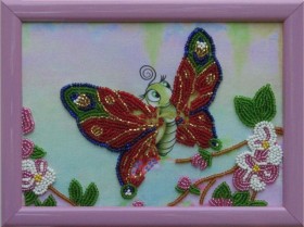 Схема для вышивки бисером на атласе Бабочка