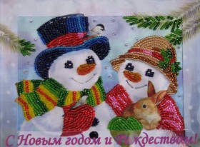 Набор - открытка Снеговички