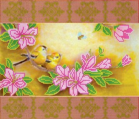 Схема для вышвики бисером на холсте Весеннее цветение