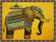 Рисунок на ткани для вышивки бисером Слон Махараджи
