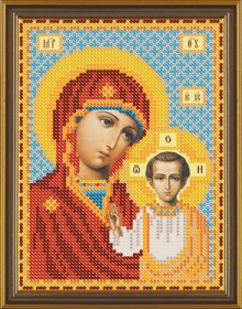 Рисунок на ткани для вышивки бисером Божия Матерь Казанская