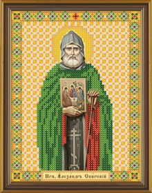 Рисунок на ткани для вышивки бисером Святой Александр Свирский