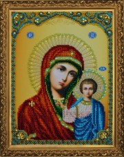 Набор для вышивки бисером Казанская Икона Божией Матери Картины бисером Р-108