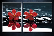 Рисунки на ткани для вышивки бисером Красные орхидеи