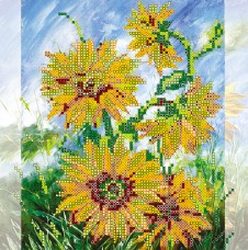 Рисунок на холсте для вышивки бисером Солнечные цветы Абрис Арт АС-089