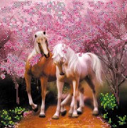 Рисунок на холсте для вышивки бисером Влюбленные лошадки