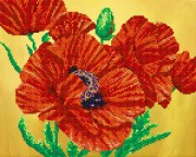 Рисунок на атласе для вышивки бисером Цветок огня