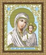 Малюнок на габардині для вишивки бісером Образ Пресвятої богородиці Казанська