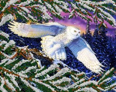 Рисунок на ткани для вышивки бисером Полярная сова А-строчка АК3-074