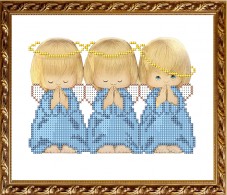 Рисунок на габардине для вышивки бисером Три ангелочка Art Solo VKA5009