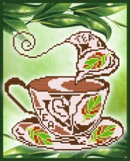 Малюнок на габардині для вишивки бісером Ароматний чай