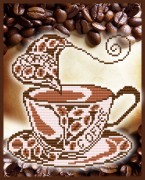 Рисунок на габардине для вышивки бисером Ароматный кофе
