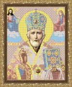 Рисунок на габардине для вышивки бисером Святой Николай
