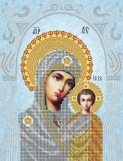 Схема для вышивки бисером на атласе  Казанская икона Божией матери А-строчка АС4-002