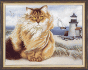 Малюнок на тканині для вишивання бісером Кіт