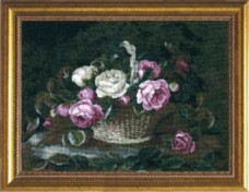 Набор для вышивки крестом корзина с розами Чарiвна мить (Чаривна мить) 518