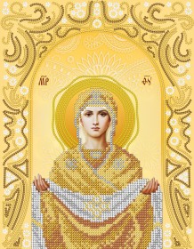 Рисунок на атласе для вышивки бисером Покров Пресвятой Богородицы