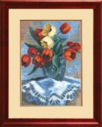 Набор для вышивки крестом Тюльпаны в вазе