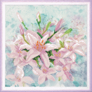 Рисунок на ткани для вышивки бисером Розовые цветы весны
