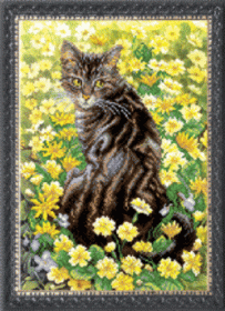 Рисунок на ткани для вышивки бисером Кошка в цветах Чарiвна мить  СБ-182 - 86.00грн.