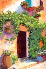 Рисунок на ткани для вышивки бисером Цветущий дворик 2 Картины бисером S-028