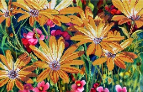 Рисунок на габардине для вышивки бисером Таинственное цветение
