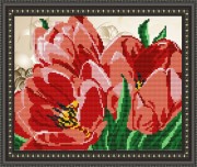 Рисунок на габардине для вышивки бисером Тюльпан