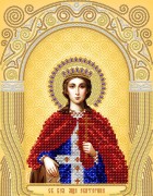 Рисунок на атласе для вышивки бисером Св. Великомученица Екатерина