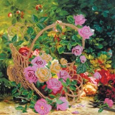 Рисунок на ткани для вышивки бисером Садовые розы Абрис Арт АС-201