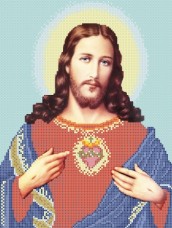 Рисунок на атласе для вышивки бисером Иисус Христос Бисерок КРМ-7
