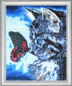 Набор для вышивки бисером Котенок и бабочка Баттерфляй (Butterfly) 596Б - 809.00грн.