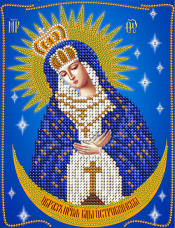 Рисунок на ткани для вышивки бисером Остробрамская икона Божьей Матери А-строчка АС5-003