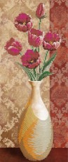 Рисунок на габардине для вышивки бисером Цветы в вазе 1 Картины бисером S-129