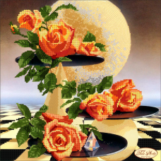 Рисунок на ткани для вышивки бисером Лунные розы Tela Artis (Тэла Артис) ТА-002