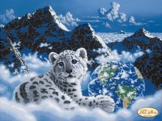 Рисунок на ткани для вышивки бисером Снежный барс. Спасём планету Tela Artis (Тэла Артис) ТА-068