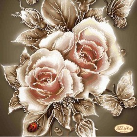 Рисунок на ткани для вышивки бисером Карамельные розы
