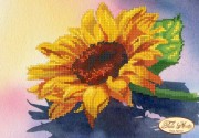 Рисунок на ткани для вышивки бисером Солнечный цветочек
