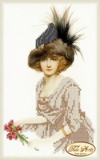 Рисунок на ткани для вышивки бисером Дама в меховой шляпе Tela Artis (Тэла Артис) ТМ-038