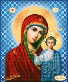 Рисунок на ткани для вышивки бисером Богородица Казанская