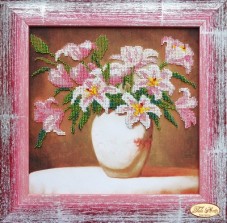 Набор для вышивки бисером Розовые лилии Tela Artis (Тэла Артис) НГ-020