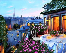 Рисунок на ткани для вышивки бисером Парижский балкон А-строчка АК3-134